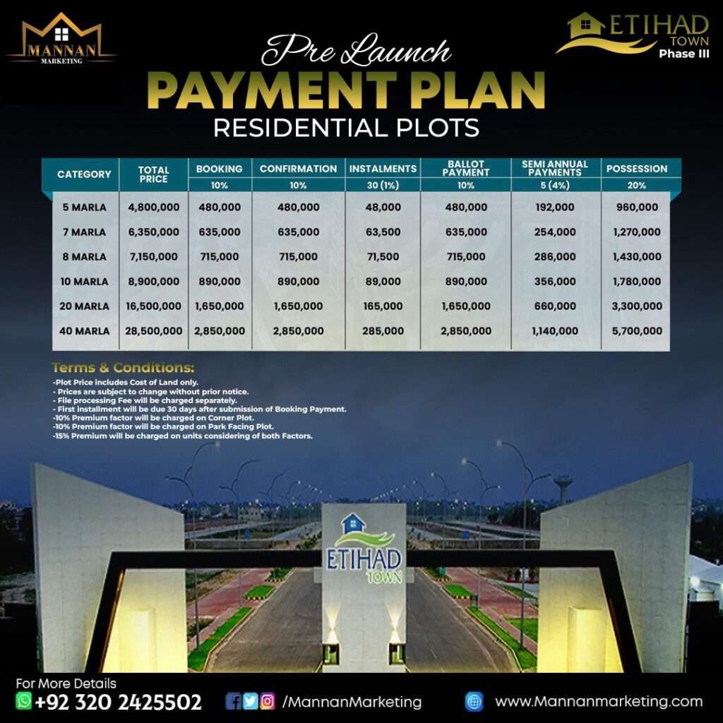 etihad town phase 3 payment plan