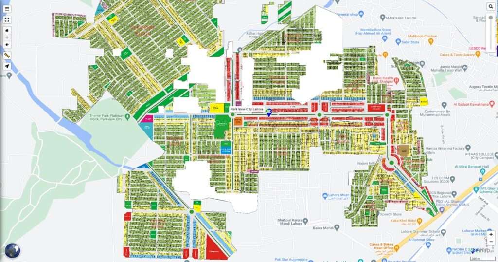 park view city lahore map