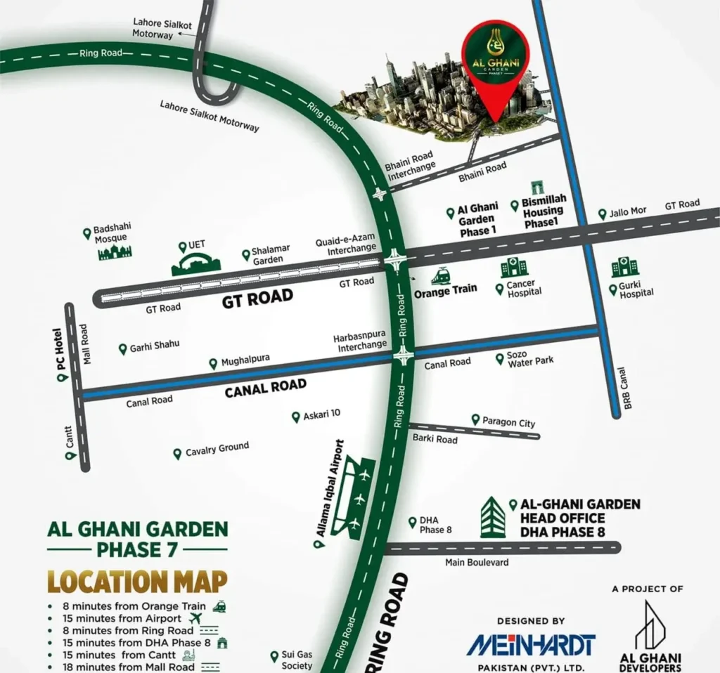 al ghani phase 7 location and map